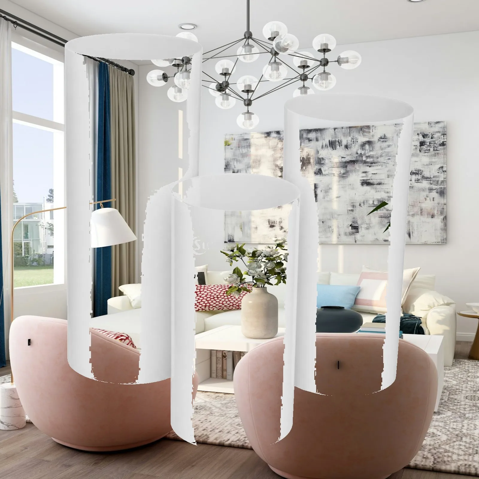 3 Pieces Cylindrical Display Pedestals Stackable Cylinder Pedestals with Open Top Display Pedestal Stand Decorative