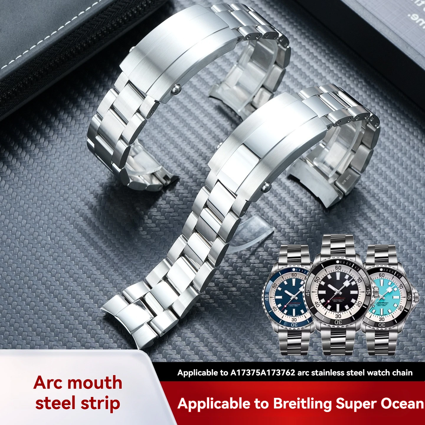 316L Stainless Steel Bracelet 22mm For Breitling Superocean Avenger Series A17375E71 A17376211 Series Stainless Steel Watch Band