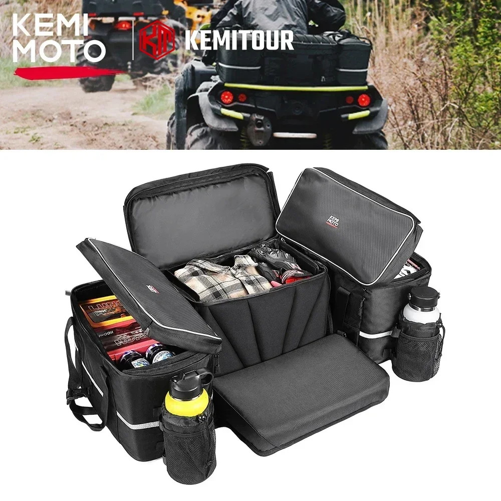 KEMIMOTO bolsa de almacenamiento de carga para asiento, Compatible con Polaris Sportsman Fourtrax, Can Am, Kawasaki, Yamaha, Artic Cat