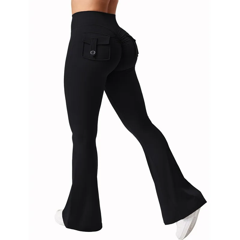 Slim-Fit Quick-Drying Leggings Yoga Flared Pants Elastic Casual Long Sports Fitness Wear