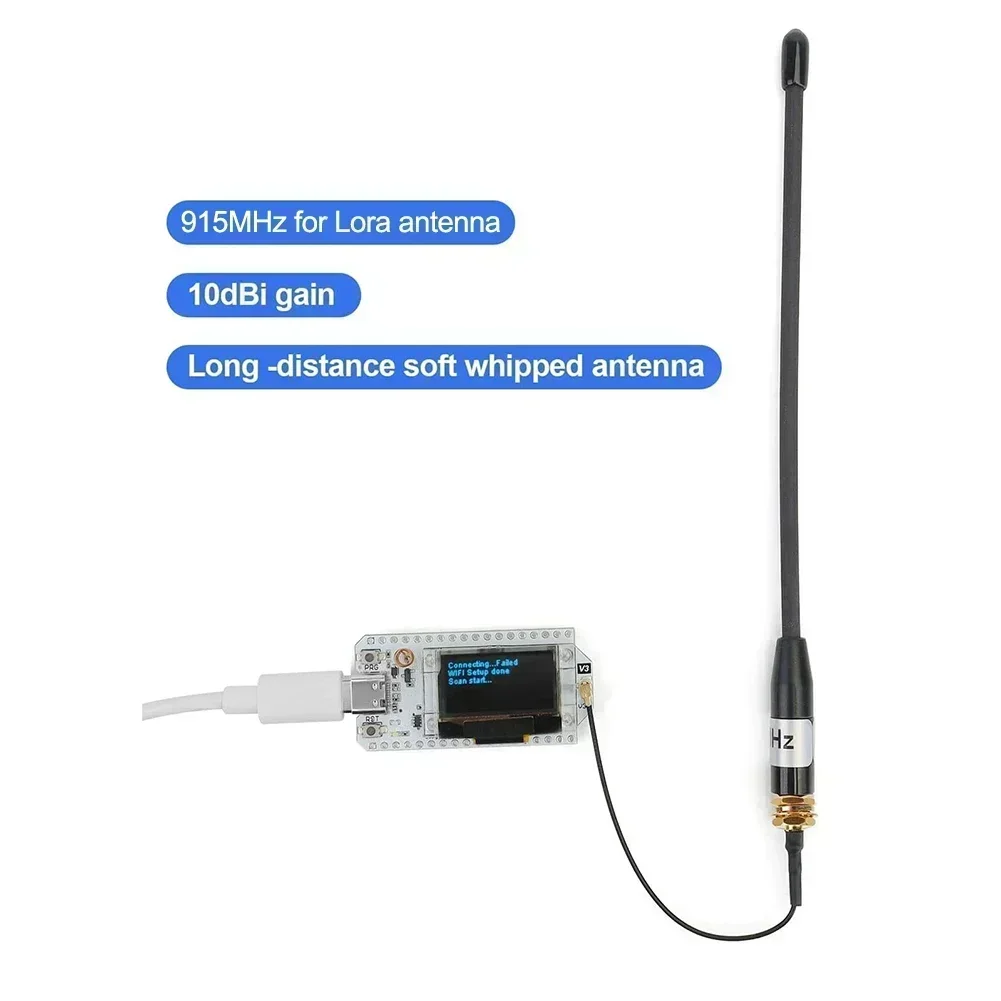 

915MHz 10dBi For LoRa Antenna For SMA To IPX For Meshtastic For 32 V3 LoRaWAN 17cm Long-Range Outdoor Whip for Reliable Signal