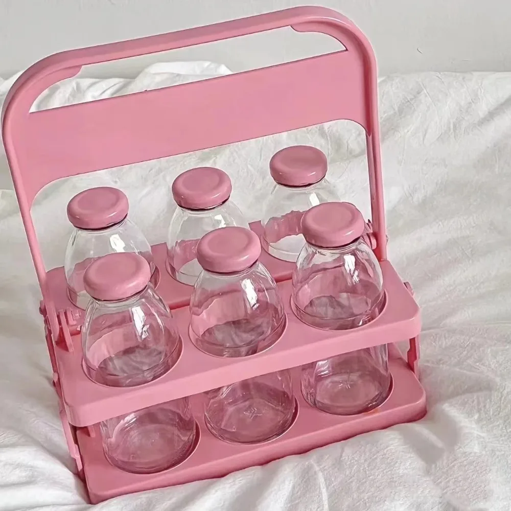 

American Vintage Beer Storage Rack Vintage Green Beer Basket Foldable Beer Frame Wine Rack 6-bottle Rack