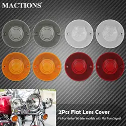 Motorcycle 2PCS Turn Signal Light Indicator Lens Cover Smoke/Clear/Red/Orange For Harley Touring Softail Electra Glide Heritage