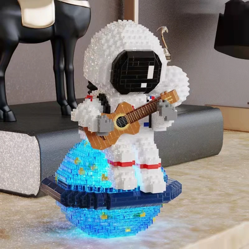 Jijia Musician Astronaut Micro Building Blocks Piano Cosmonaut Guitar Spaceman Mini Brick Figure Toys For Kid Birthday Gifts