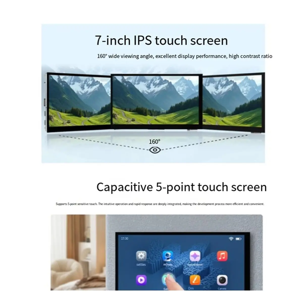 

(A26M) ESP32-P4 WIFI6 7inch Touch Display Screen Board+OV5647 CAM 1024x600 Pixel ESP32-C6 BLE5.0 32MB PSRAM for Deepseek AI