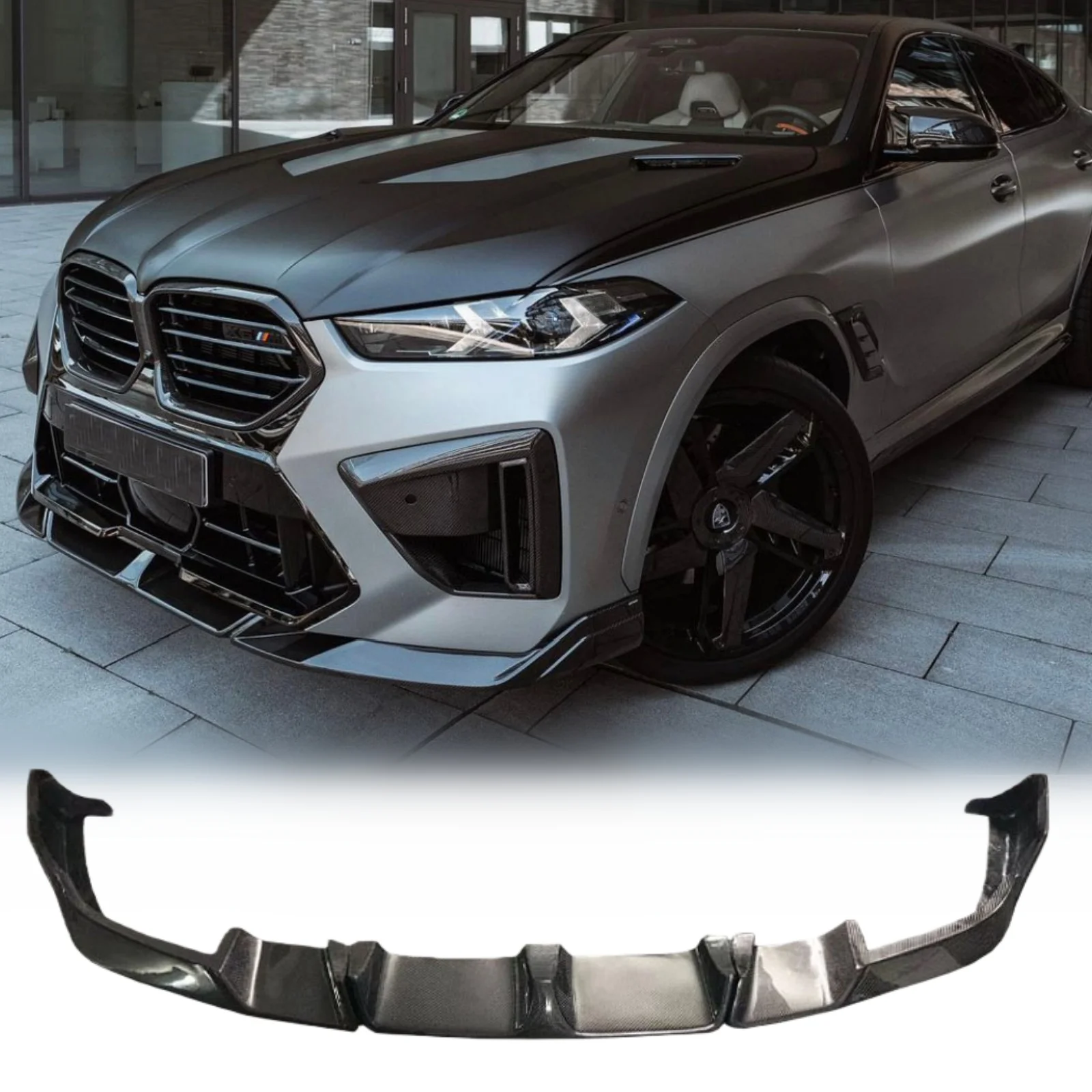 

X5M X6M Dry Carbon Fiber LD Style Front Lip For BMW X5M F95 X6M F96 Lci 2023+ Front Bumper Chin Lip Spoiler Splitter Bodykit