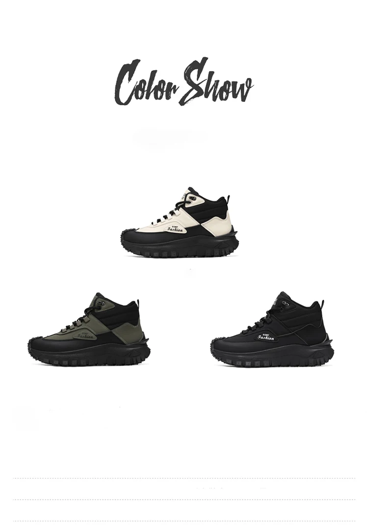 Herren-Outdoor-Wanderschuhe mit Farbblockdesign, bequemem Futter, flexibler, rutschfester, gezahnter Außensohle, hervorragendem Halt, geeignet für Outdoor-Wanderungen, Freizeitaktivitäten, Bergsteigen und Camping. – Detail 3