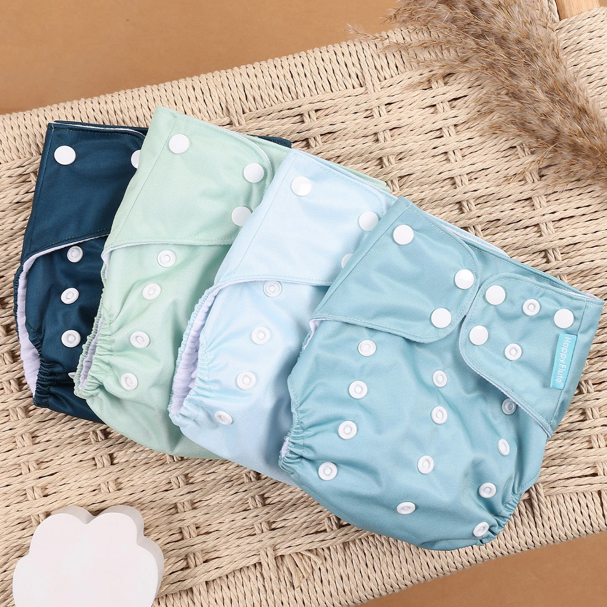 Happyflute 4Pcs/Set Fashion Baby Diaper Covers Reusable Waterproof Cloth Nappy for Infants Eco-Friendly&Stylish Newborn Gift