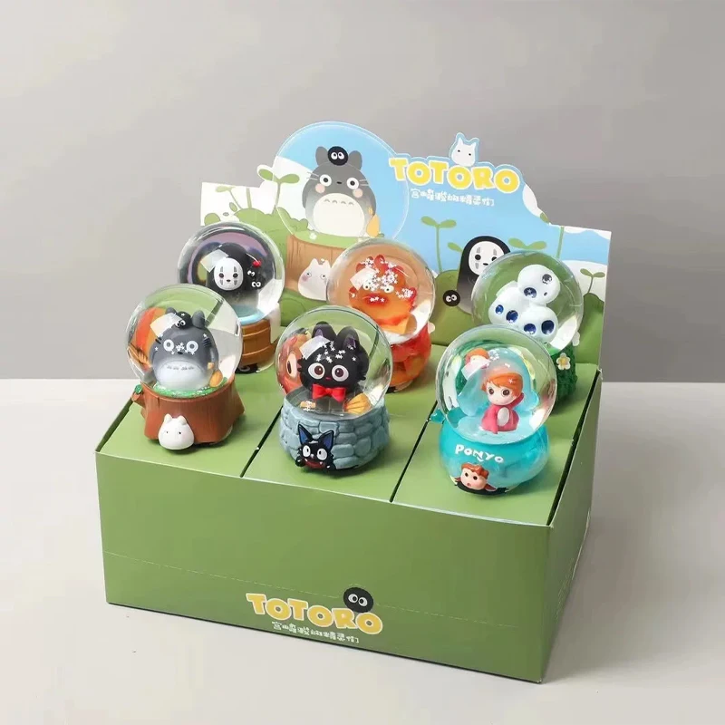 Anime Les Elfs de Hayao Miyazaki Série Boule de Cristal Flocon de Neige Boîte Mystère à Manivelle Lumineuse et Musicale Jouets Cadeaux Thématiques