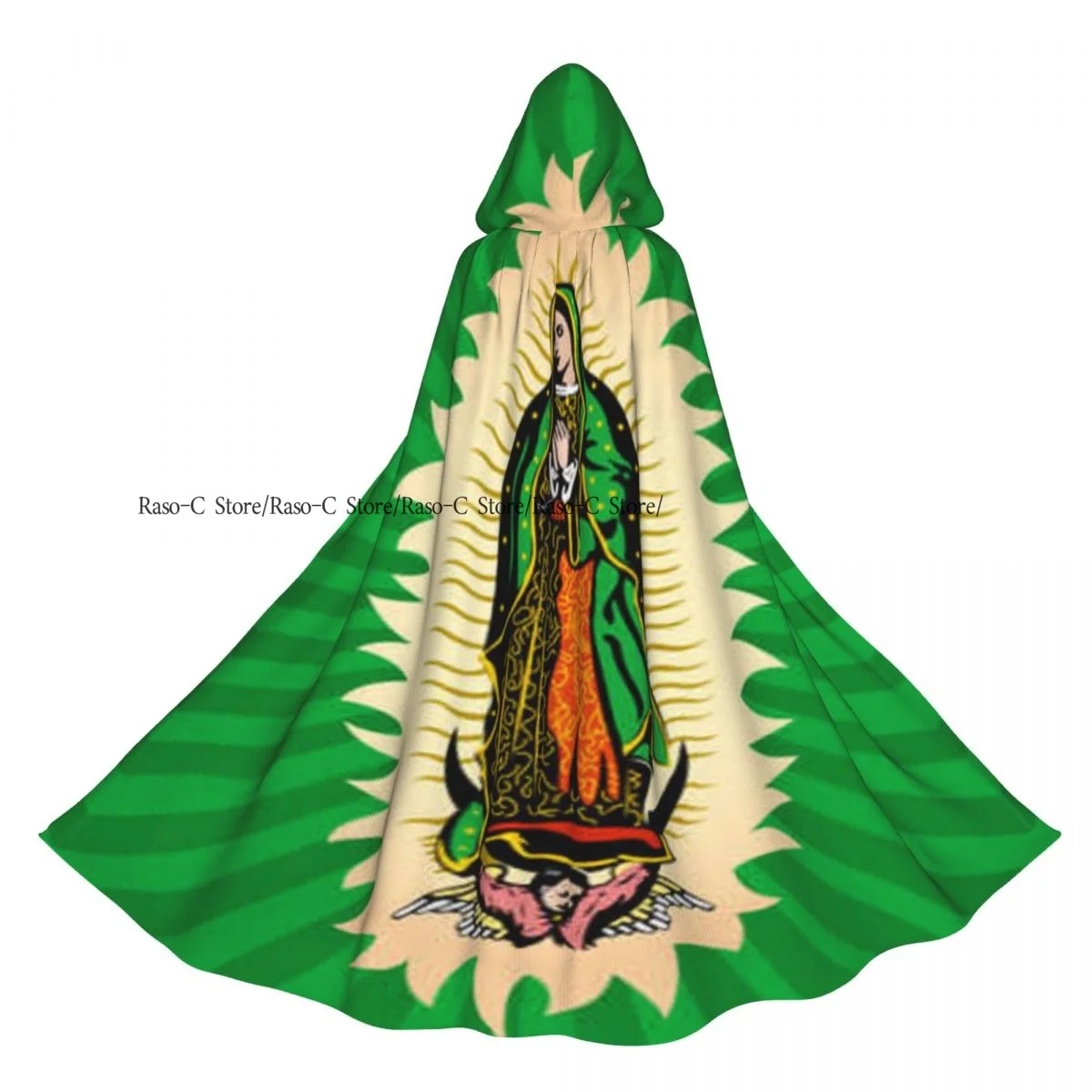 

Virgin Of Guadalupe Mexican Hooded Cloak Polyester Unisex Witch Cape Costume Accessory