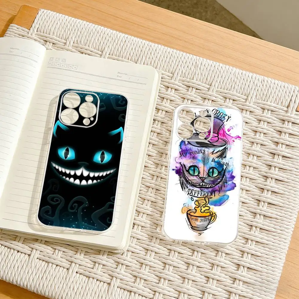 

Cool C-Cheshire Cat Phone Case For iPhone17,16,15,14,13,12,11 Plus,Pro Max Soft Transparent Cover