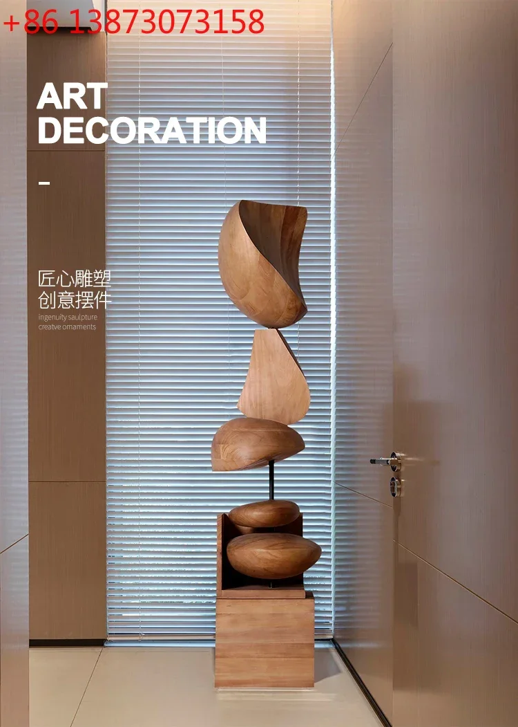 Art sculpture floor-to-ceiling ornaments B & B porch Hotel staircase creative wood carving soft decoration