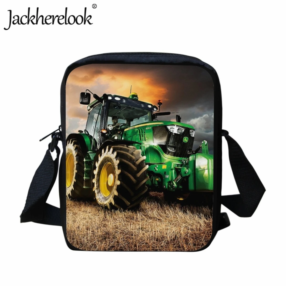 

Jackherelook Fashion New Farm Truck Print Design Shoulderbag for Kids Casual Practical Travel Messenger Bag Child Boys Lunch Bag