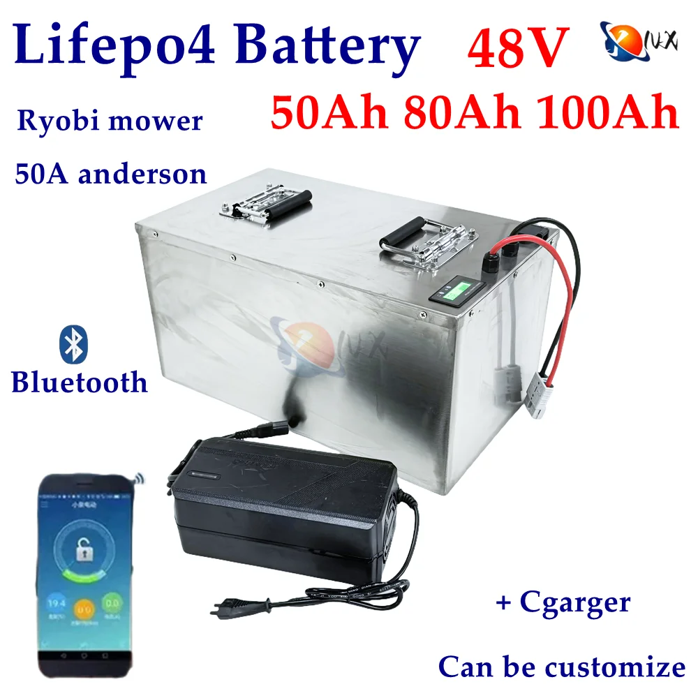 

48V 50AH 80Ah 100Ah Lifepo4 lithium battery pack for Ryobi RM480e RM300e ZT480ex 300MV Zero Turn riding mower