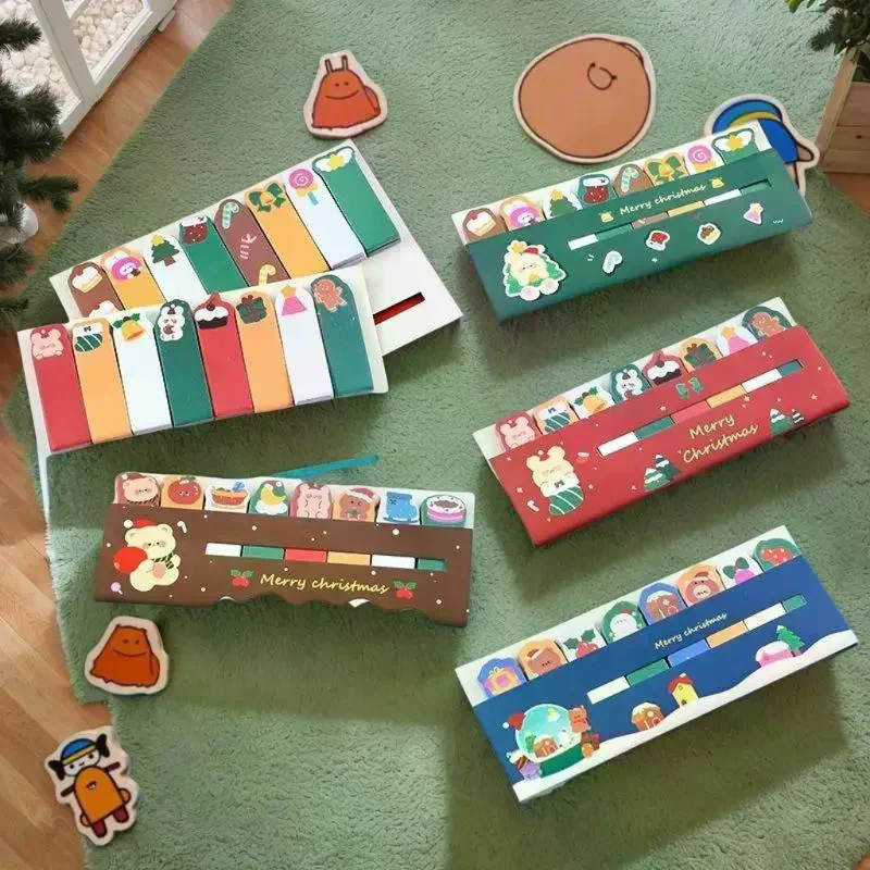 Рождественские заметки для рядных станций, милые наклейки для студентов с героями мультфильмов, ценные канцелярские принадлежности для заметок N Sticky Notes