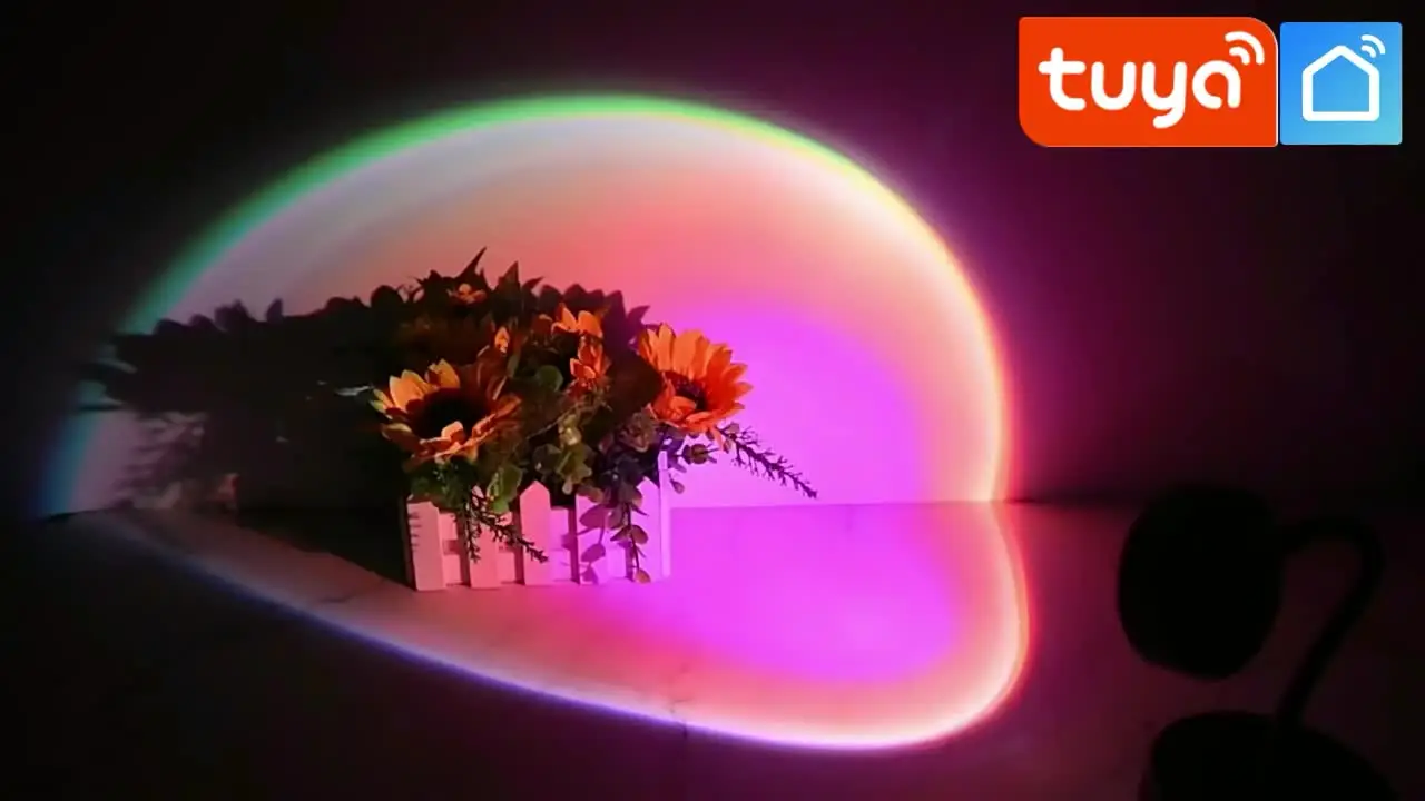 Smart Sunset Lamp Tuya LED Night Ligh USB RGB Smart Life APP Remote Projection For Room Decoration Photography Festival Birth