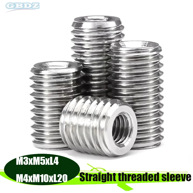 

Self Tapping Insert Adapter Nuts Converter Bushing Slotted Thread Repair Inset Coupler 304 Stainless Steel 10PCS M3-M4