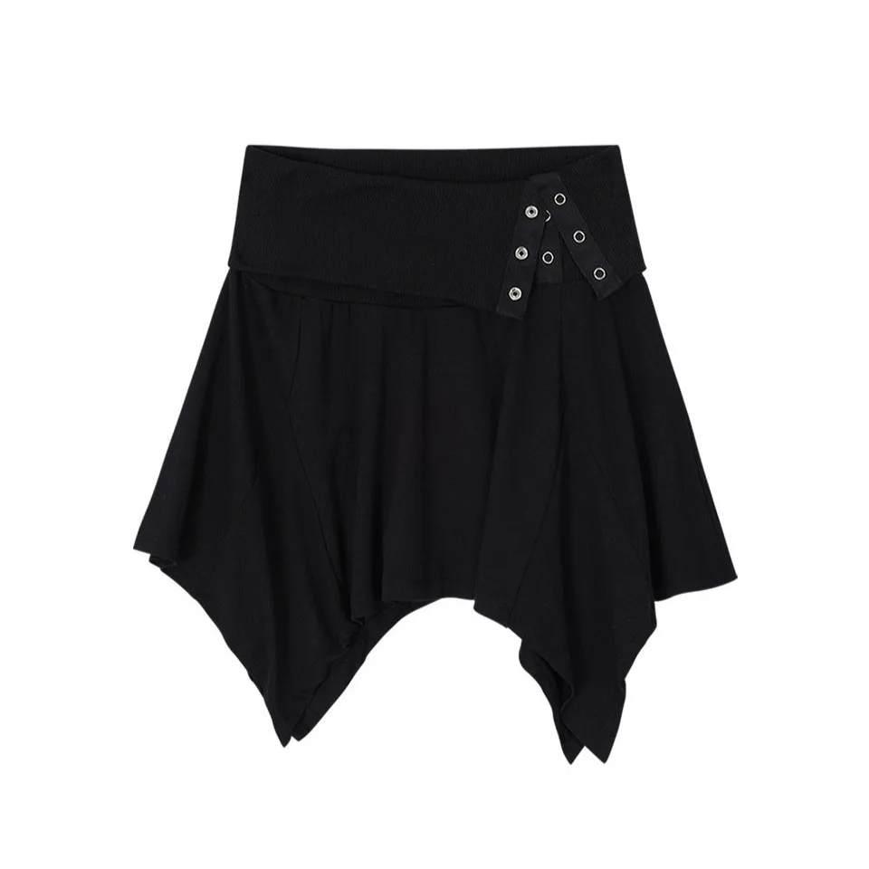 

Y2K Summer Korean ins Sporty vintage style Aesthetics Harajuku Casual wide fashion Solid color streetwear simple button up Skirt