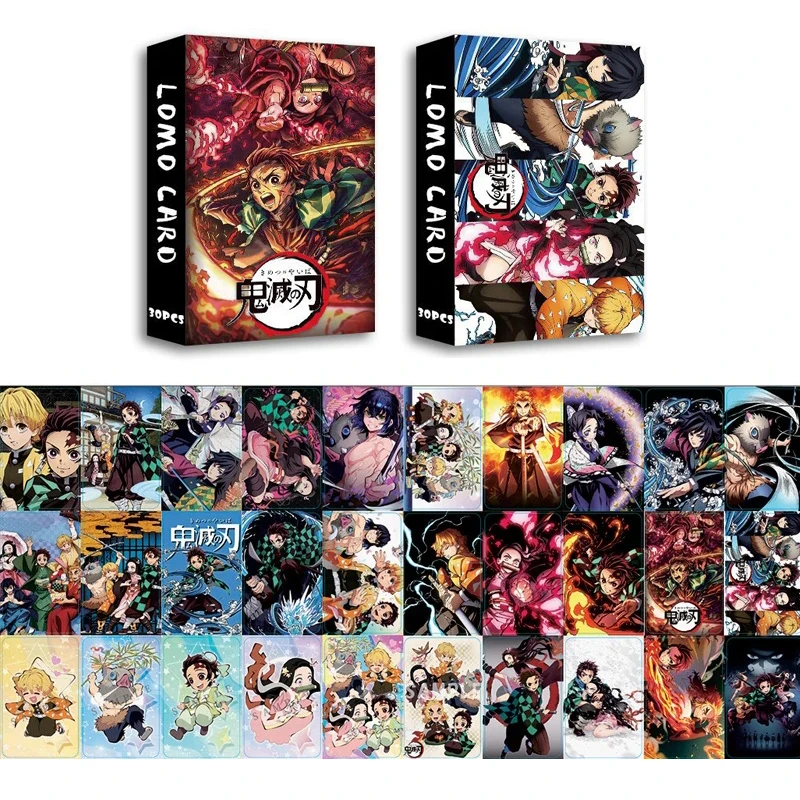 30 fogli/set Demon Slayer Kimetsu No Yaiba LOMO Card Mini cartolina Kamado Tanjirou biglietti di auguri carta fotografica collezione regalo