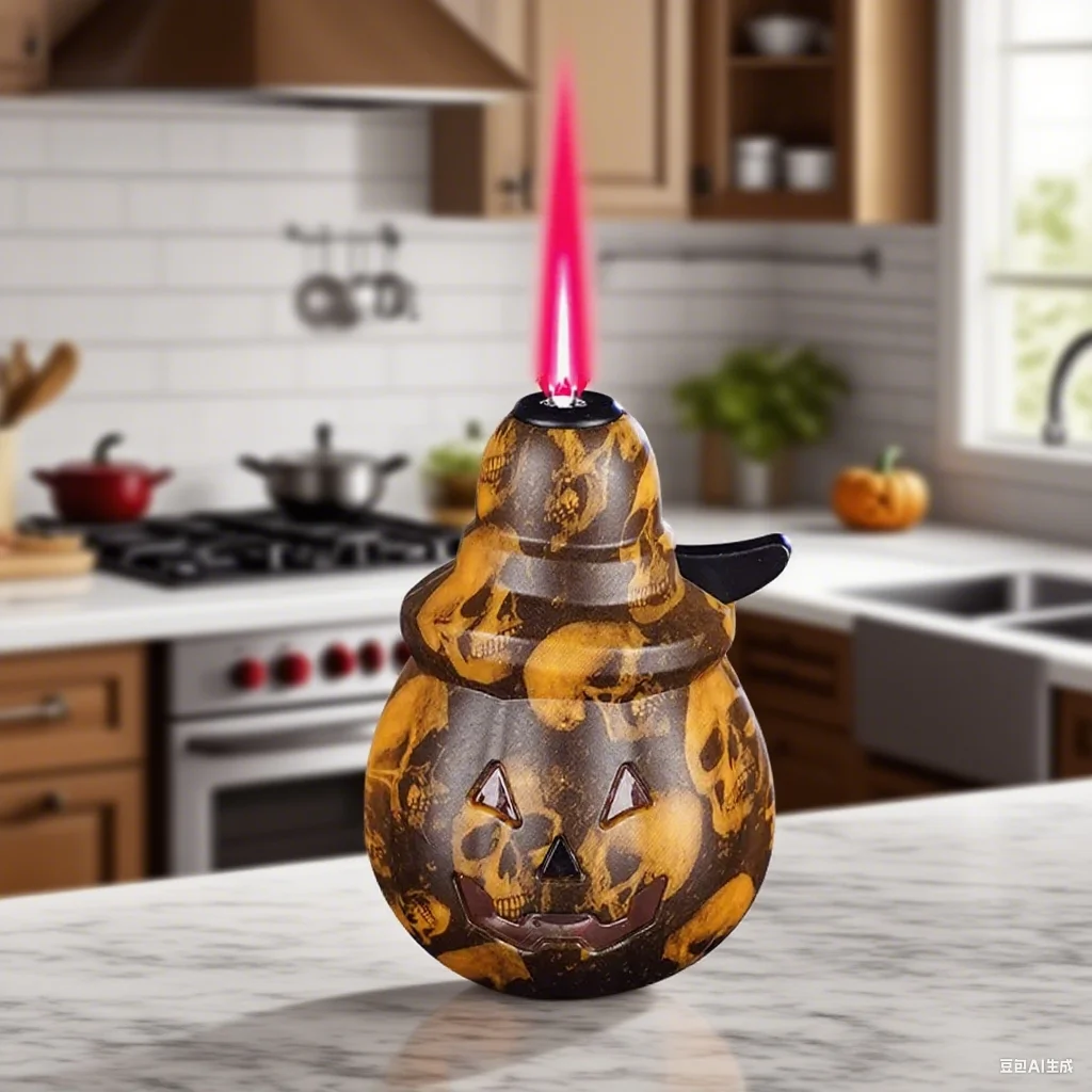 

Забавная зажигалка в форме тыквенного фонаря, ветрозащитная зажигалка с орнаментом красного пламени, забавная для игры в подарок, зажигалка для сигарет, уникальный подарок