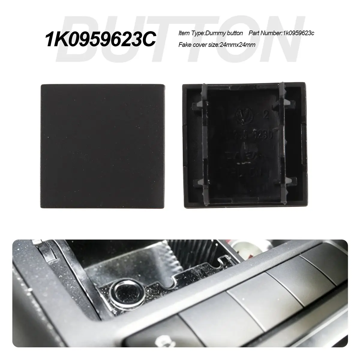 #53Y Switch Button Dustproof Cover for Golf 5 Jetta MK5 6 Scirocco Middle,1k0959623c,(plastic)