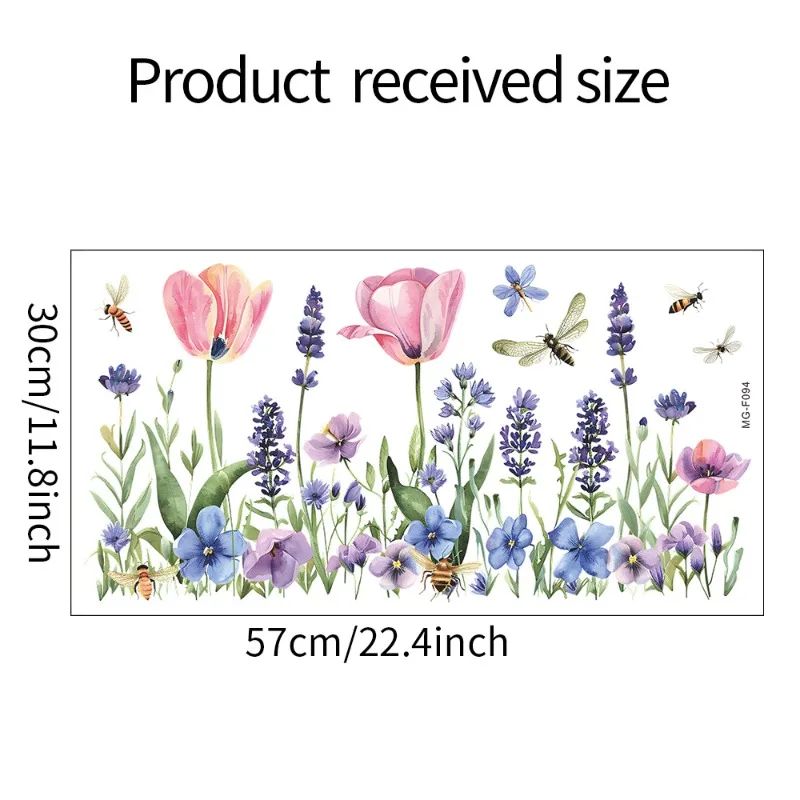 Watercolor Floral Flower Wall Stickers Decoration Living Room Bedroom Self-adhesive Flowers Vinyl Wall Decals Home Decor Murals