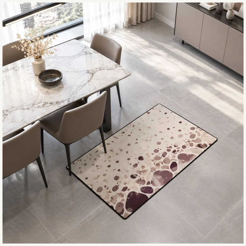 VIKAMA Abstract Terrazzo Speckle Door Mat, Modern Non Slip Flannel Rug, Modern Minimalist Floor Mat for Kitchen, Utility Room