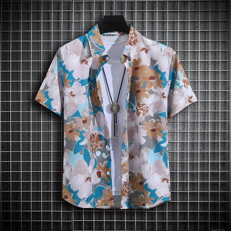 Unisex Graffiti Short Sleeve Shirt Turtleneck Polo Tops Shirts for Men Men Clothing Four Seasons