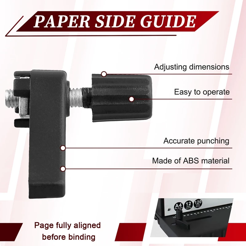 Hot Wire Binding Machine Paper Stopper, Adjustable Side Margin Guide For Precise Alignment