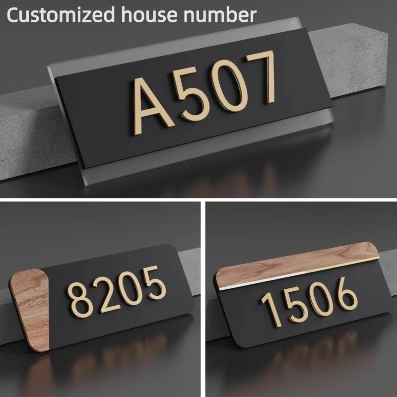 تخصيص الاكريليك الحديث رقم المنزل لوحة باب المنزل لشقة فندق مقهى بار مطعم مكتب غرفة تسجيل لوحة ديكور المنزل #1