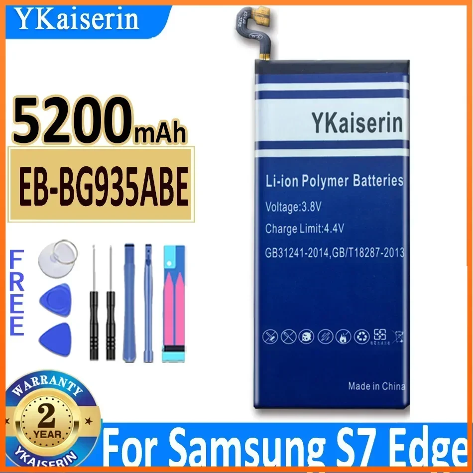 5200mAh YKaiserin EB-BG935ABE Cell Phone Battery for Samsung GALAXY S7 Edge G935 G935FD SM-G935F Portablet Batteries + Warranty