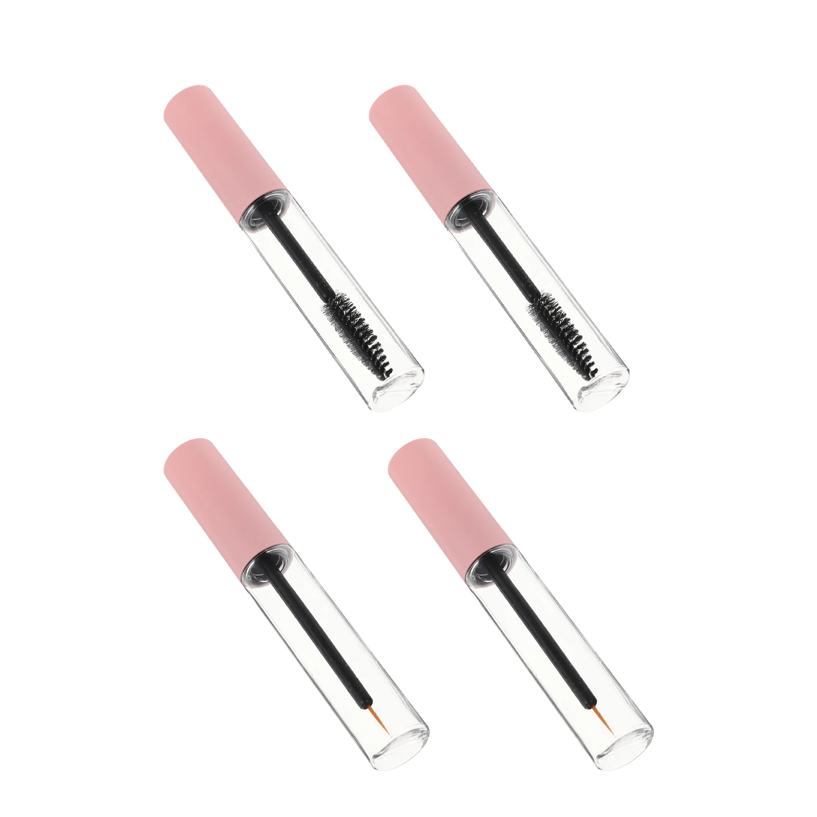 หลอดมาสคาร่าสำหรับสัตว์เลี้ยงแบบเติมได้ 4 ชิ้น ขวดเปล่าใส น้ำหนักเบา สำหรับใส่ครีมแต่งขนตา ลิปกลอส DIY