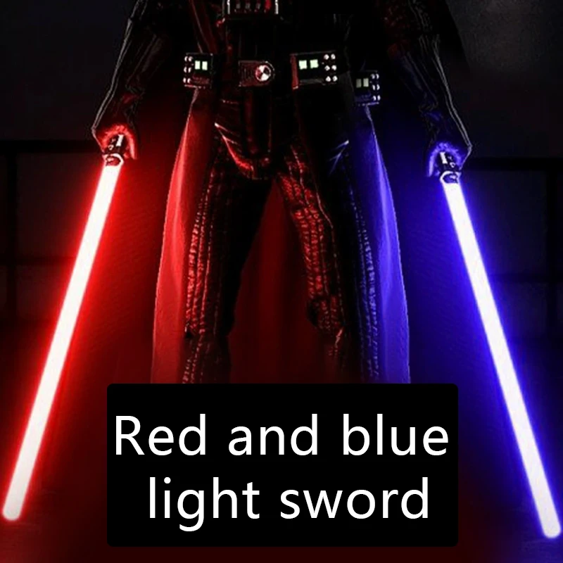 Espada láser doble roja y azul, sable de luz para niños, transformación Rave, arma de Cosplay, juguete para regalo intermitente genial