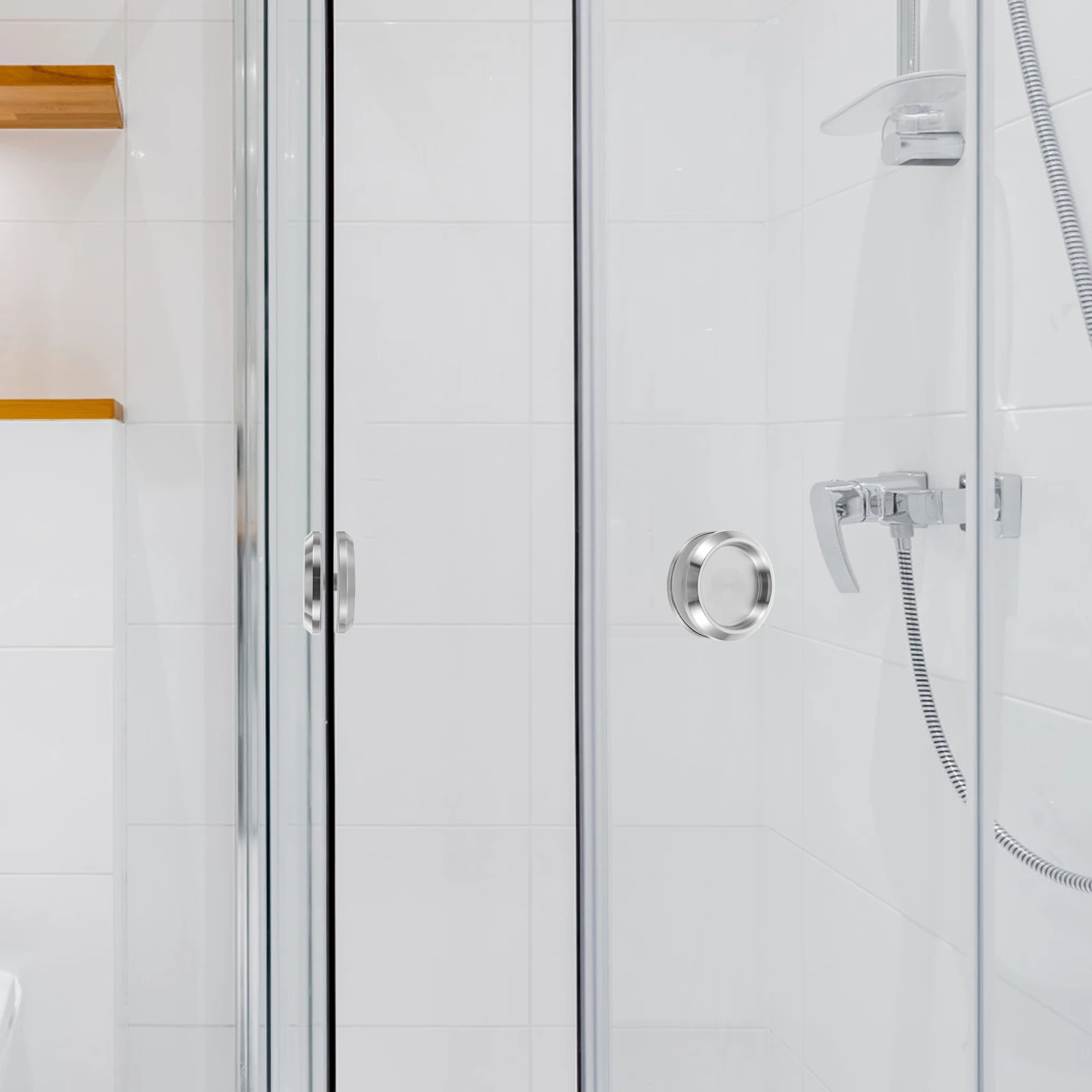 

2pcs Bathroom Door Handle Round Stainless Steel Glass Knob For Shower Sliding Doors Interior Hardware Pull Replacement Handles