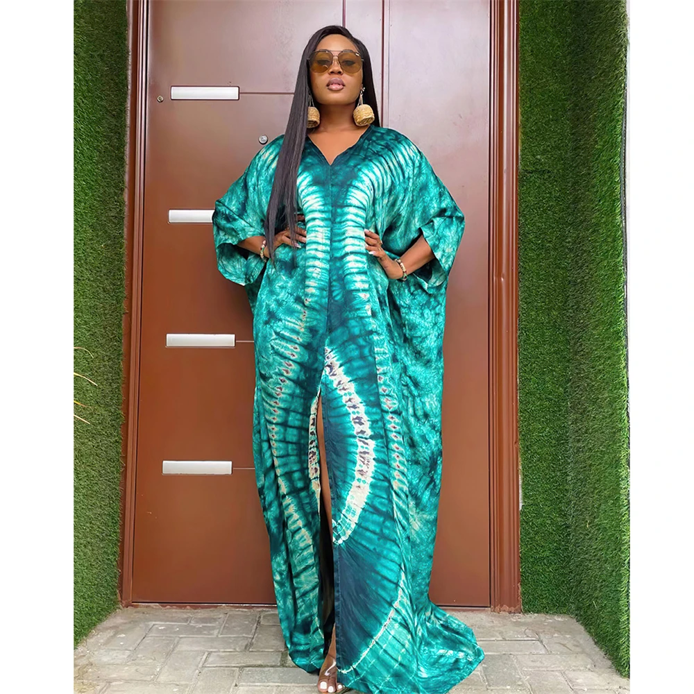 African Dresses for Vintage Print Women Muslim Boubou Dashiki Traditional Africa Clothes Ankara Outfit Evening Gown with Headtie