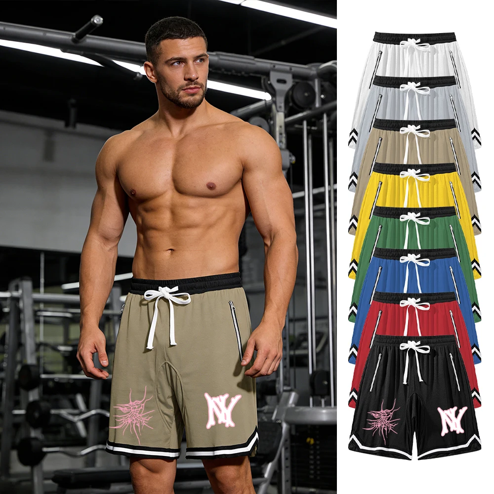 Sommerliche Freizeit-Sportshorts für Herren, gestreift, mit kreativem Aufdruck, Kordelzug-Shorts, geeignet für Fitnesstraining und Entspannung zu Hause
