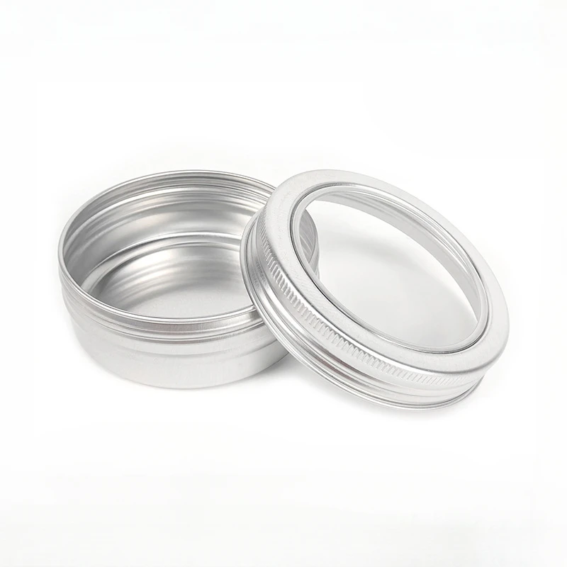 

20/50/100pcs 5/10/15/20/60/80/100g Aluminum Box 0.3mm Thick Silver Sunroof Packaging Decoration Fingertip Gyroscope Display Jar