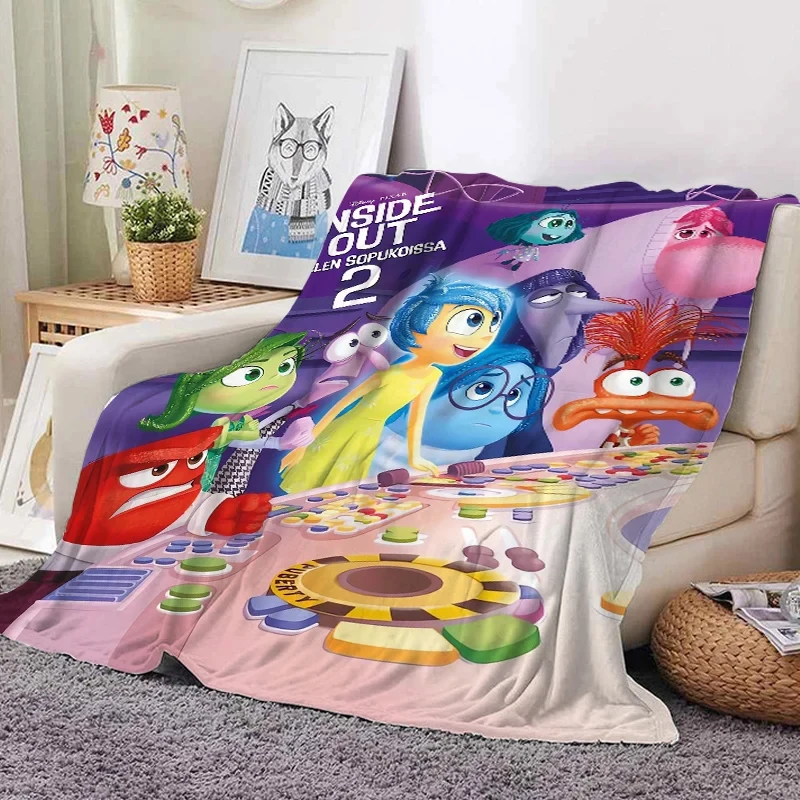 

Disney Inside Out 2 Woollen Blanket Plush Cartoon Kawaii Bedspread Blanket Keep Warm Wool Soft Blanket Household Item Decor