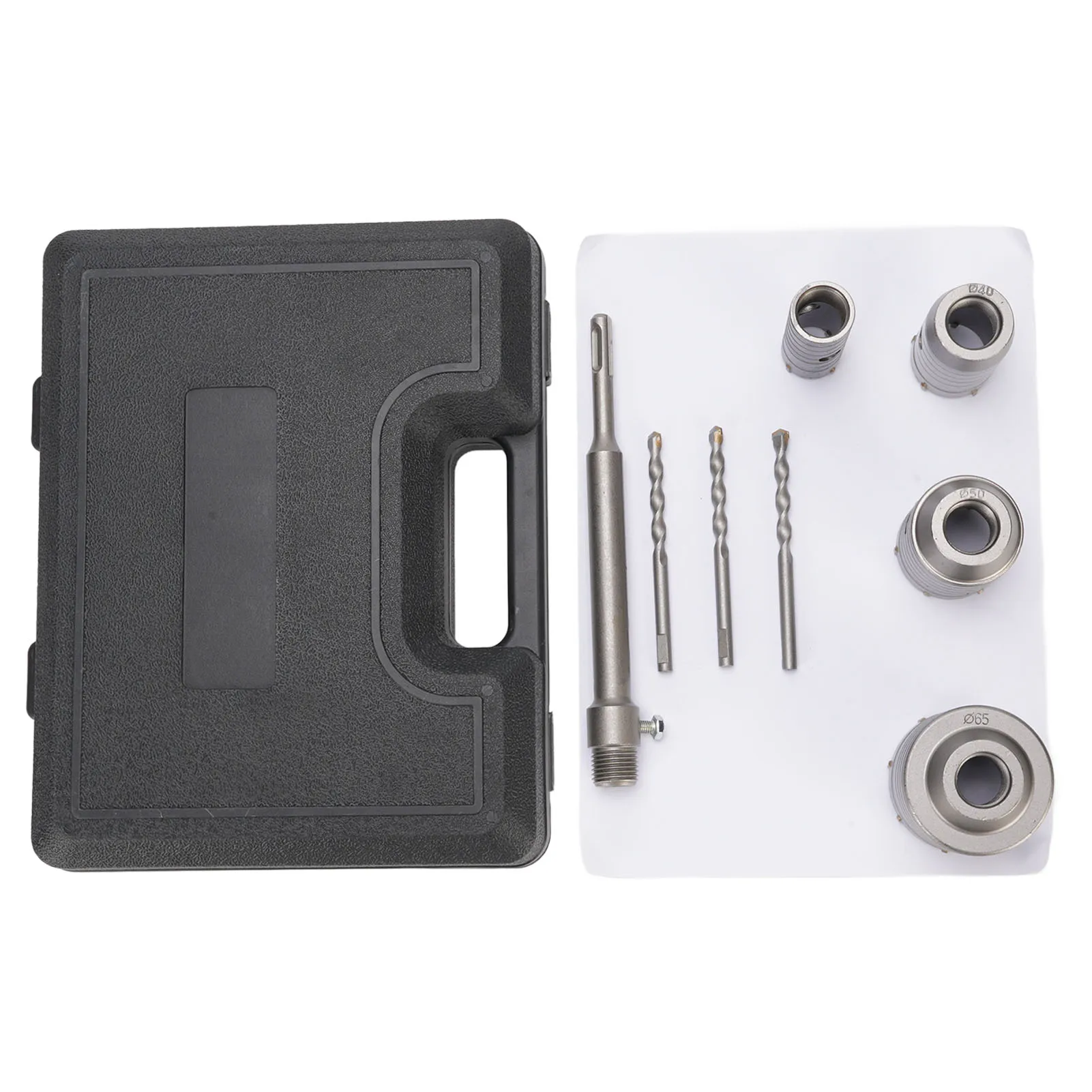 

Concrete Hole Saw Kit 30mm 40mm 50mm 65mm Shank Wall Cement Masonry Stone Brick Drill Bit Sets Concrete Hole Saw Kit