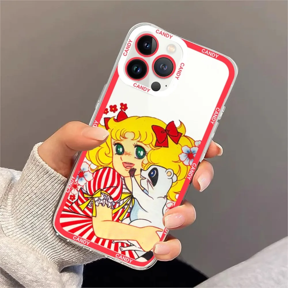 Anime Manga Candy Candy Phone Case For iPhone 11 12 Mini 13 14 15 Pro Max Transparent Shell