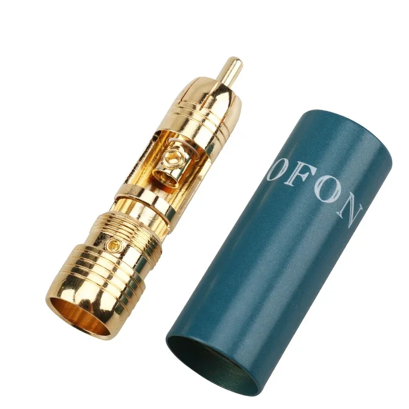 Enchufe RCA de Latón chapado en oro, Conector de línea de señal RCA, adaptador de Terminal AV, 4 piezas
