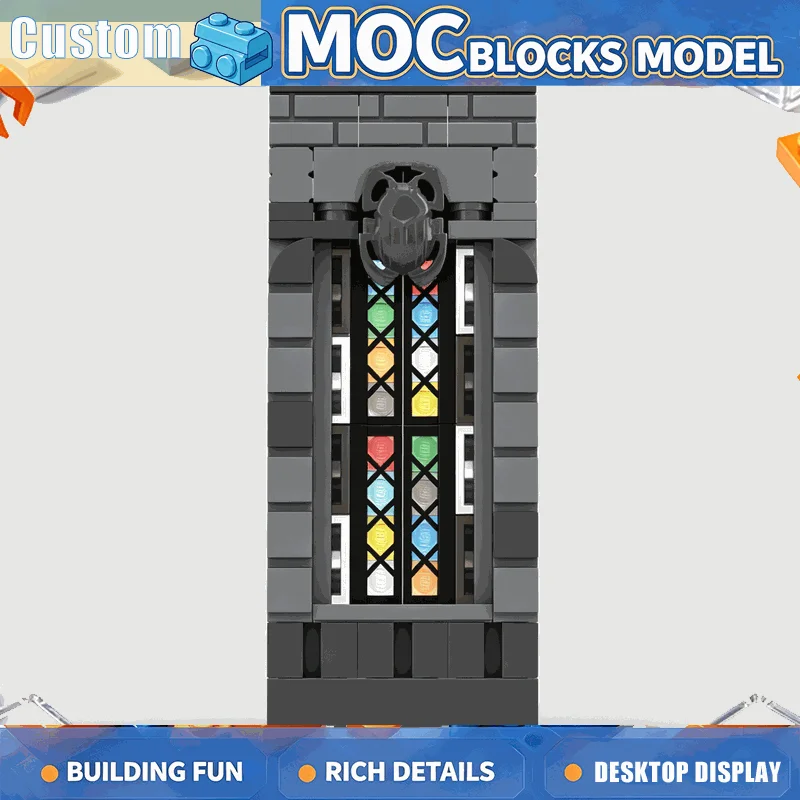 94PCS Gothic Stained Glass Window Building Blocks Medieval Architecture Display Model DIY Assembly Set Creative Home Decor Gift