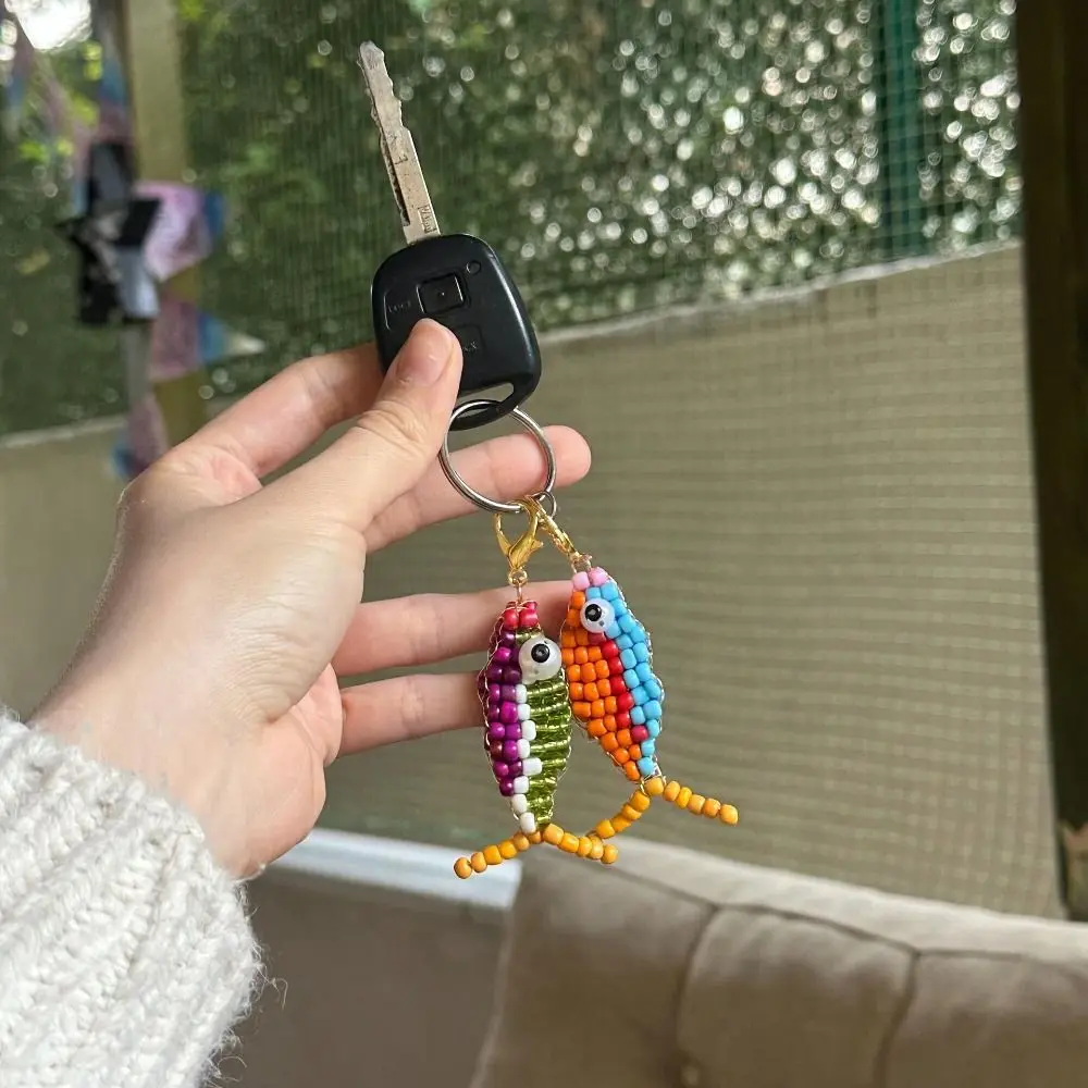 

DIY Necklace Beaded Small Fish Pendant Key Chain Contrasting Mobile Phone Pendant Car Keyring Fashion Backpack Charms Men