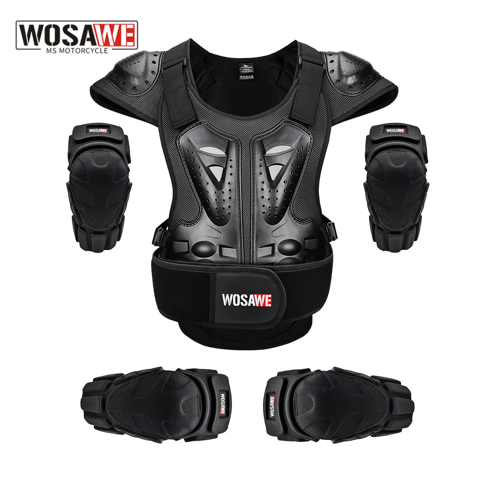 

WOSAWE Motorcycle Jacket Motocross Body Armor Protective Gears Jackets Protector Motorbike Knee Pad Sets Motocross Armor Guards