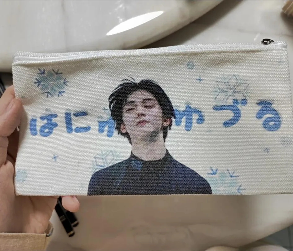 Hanyu Yuzuru Figure Cosplay Canvas Cute Pencil Case Student Casual Pencil Bags Stationery Accessories For Men Women Fans Gift