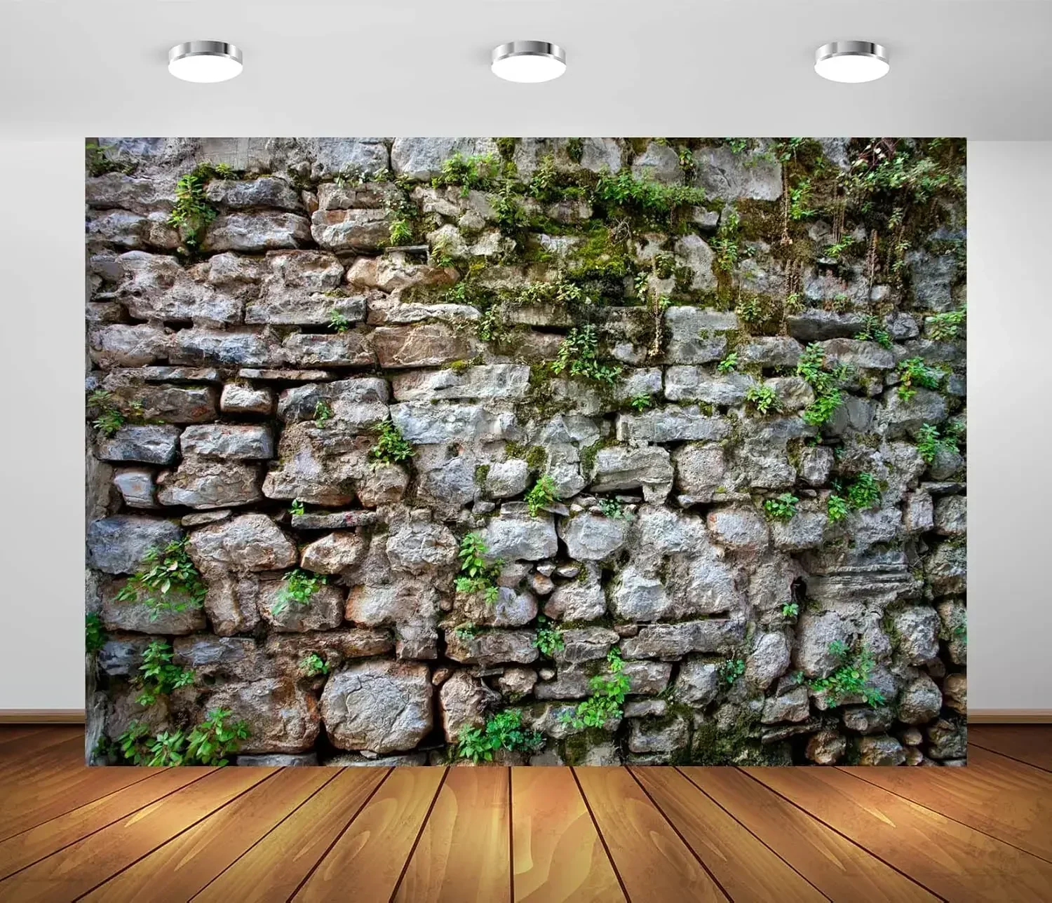 

20x10ft Fabric Vintage Brick Stone Wall Backdrop for Photography Overgrown Wall Ancient Rock Wall Textured Background Medieval