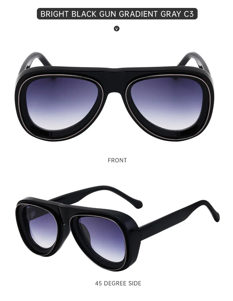 Ovale Rahmen Punk Sonnenbrille Männer 2024 Luxusmarke Designer Vintage Steampunk Sonnenbrille für männliche Schild Brille Brille uv400 – Detail 16