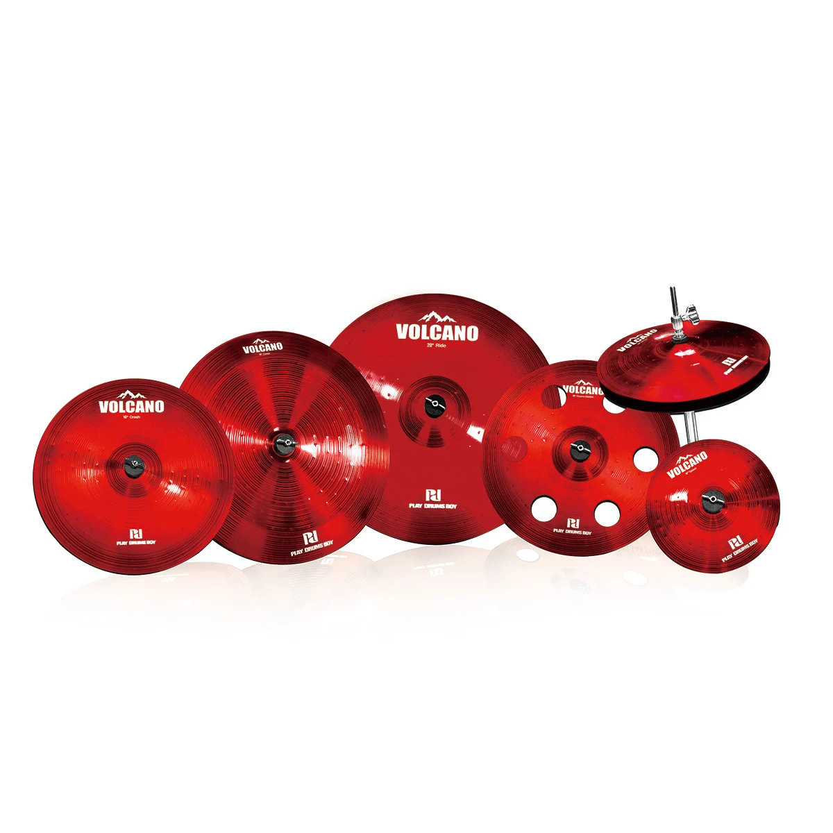 

Professional Drummer 7-Piece PD Drum Set Cymbals Colorful 10\" 14\" 14\" 16\" 16\" 18\" 20\" Gong & Cymbals"