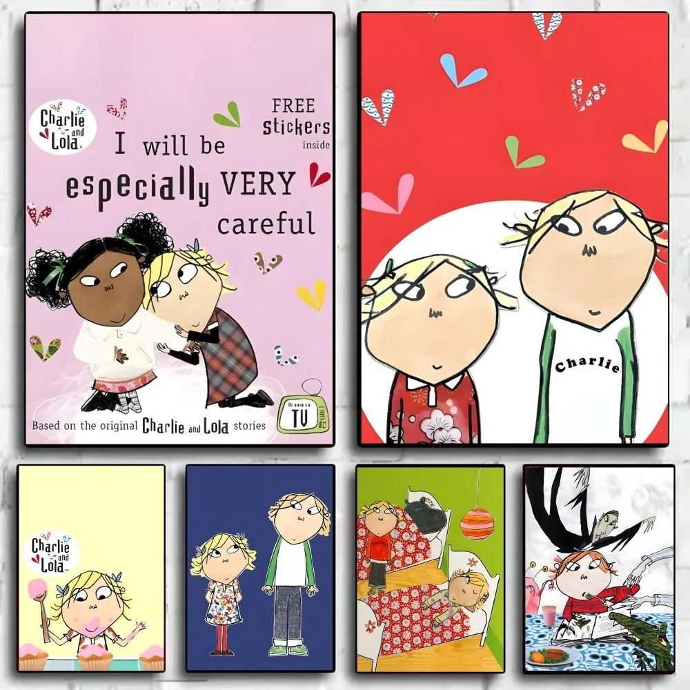 

Charlie and Lola anime Poster HD art sticky wall waterproof home living room bedroom bar aesthetic decoration