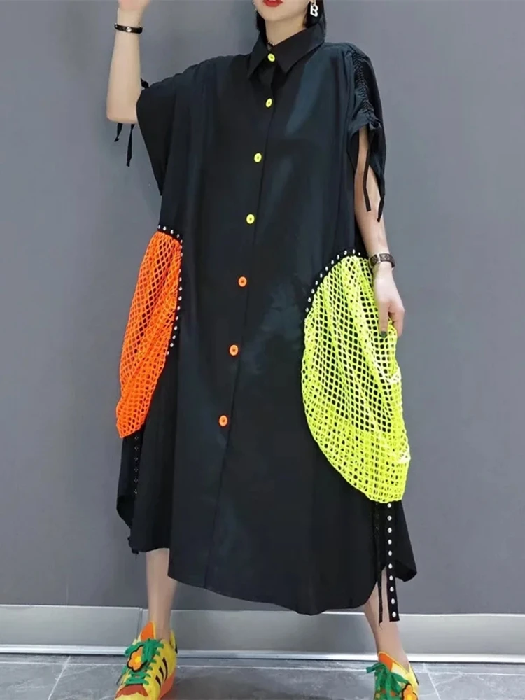 Oversized Summer Black White Shirt Dress Women Modies Loose Ladies Dresses Casual Woman Dress 2024 Femme Clothes